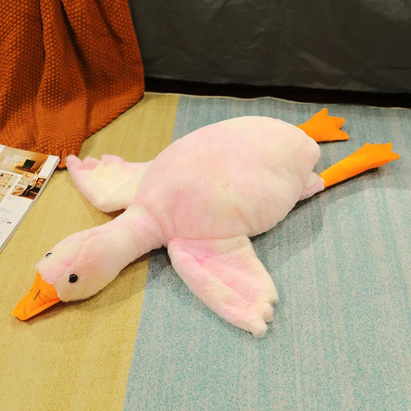 Grand oreiller de poupée d'oie blanche dormir en peluche - Enfance-Heureuse