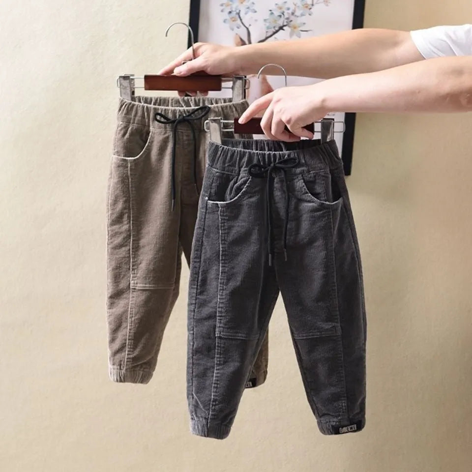 Children's Handsome Corduroy Casual Pants Winter Clothes - Enfance-Heureuse