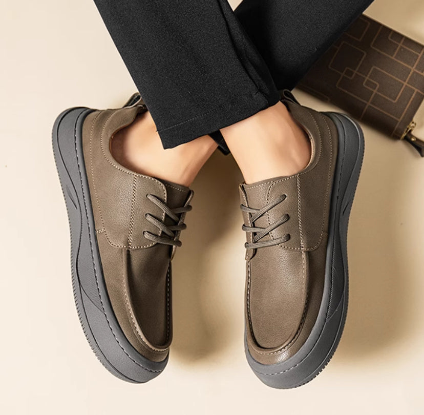 British Retro Brown Big Toe Casual Leather Shoes - Enfance-Heureuse