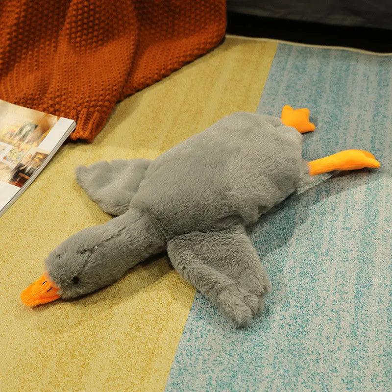 Grand oreiller de poupée d'oie blanche dormir en peluche - Enfance-Heureuse