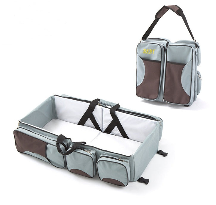 New multi function Mommy bag type baby portable bed folding sleeping basket outdoors baby sleeping baby - Enfance-Heureuse