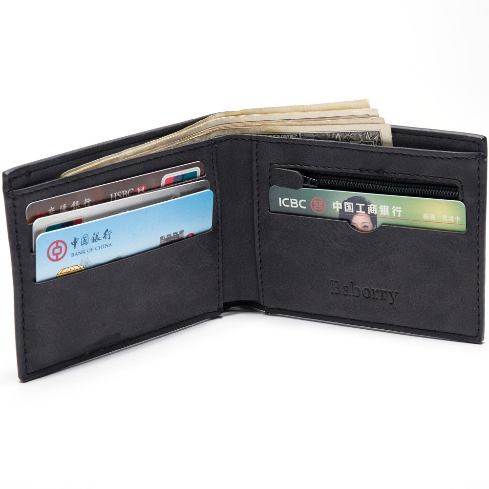 Fashion Men Wallets Mens Wallet with Coin Bag Zipper Small Money Purses New Design Dollar Slim Purse Money Clip Wallet - Enfance-Heureuse