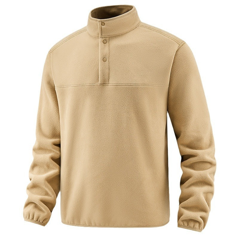 Men's Fleece Fleece-lined Stand Collar Jacket - Enfance-Heureuse