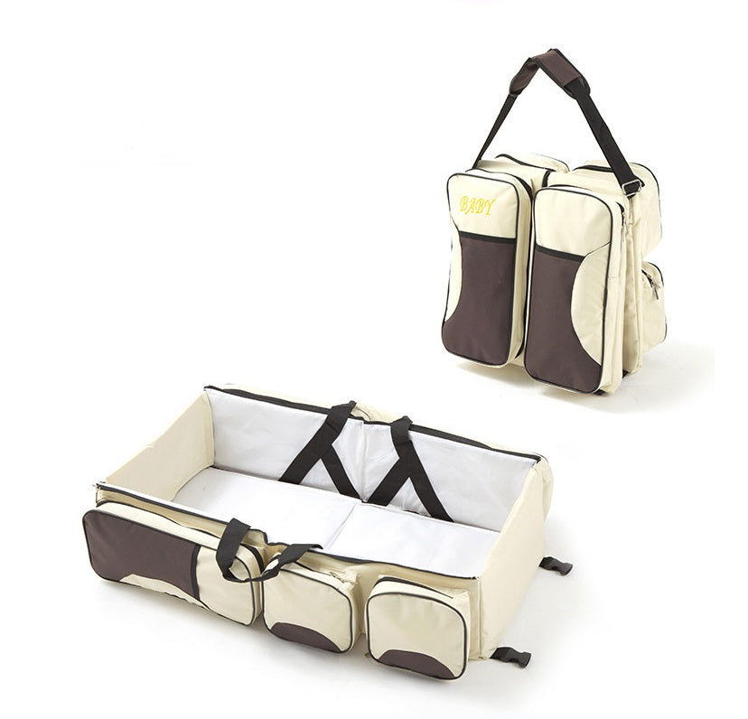 New multi function Mommy bag type baby portable bed folding sleeping basket outdoors baby sleeping baby - Enfance-Heureuse