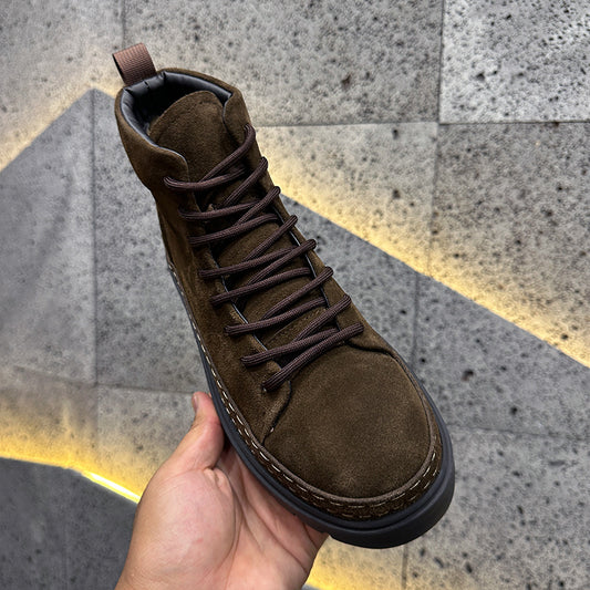 Suede Martin Boots Fleece-lined Warm Slugged Bottom Casual Shoes - Enfance-Heureuse
