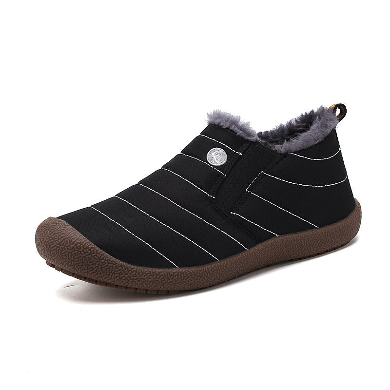 Dacomfy Mens Winter Shoes Ankle Boots Warm Fur Snow Boots Waterproof Slip On Couple Shoes Comfortable Sneakers Plus Size - Enfance-Heureuse