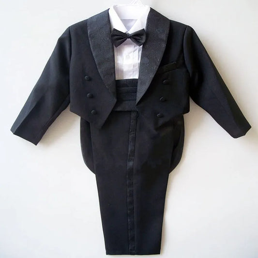 Tuxedo Girdle Dress One-year-old Baby Boy Suit Suit Flower Girl Dress - Enfance-Heureuse
