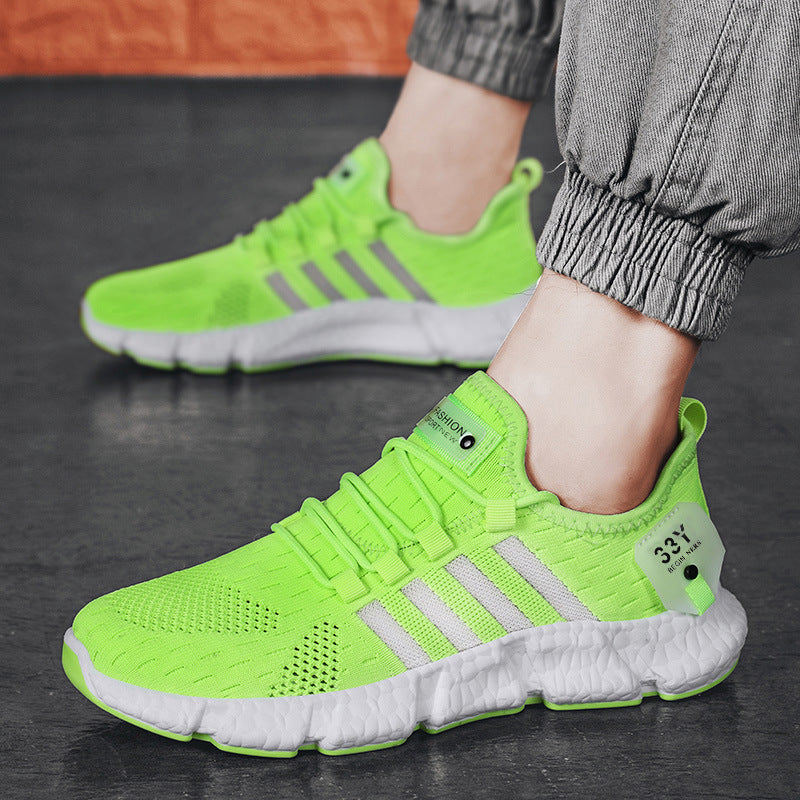 lying Weave Mens Running Shoes Lightweight Popcorn Sneakers Comfortable Walking Sports Shoes Keep Running Casual Shoes - Enfance-Heureuse