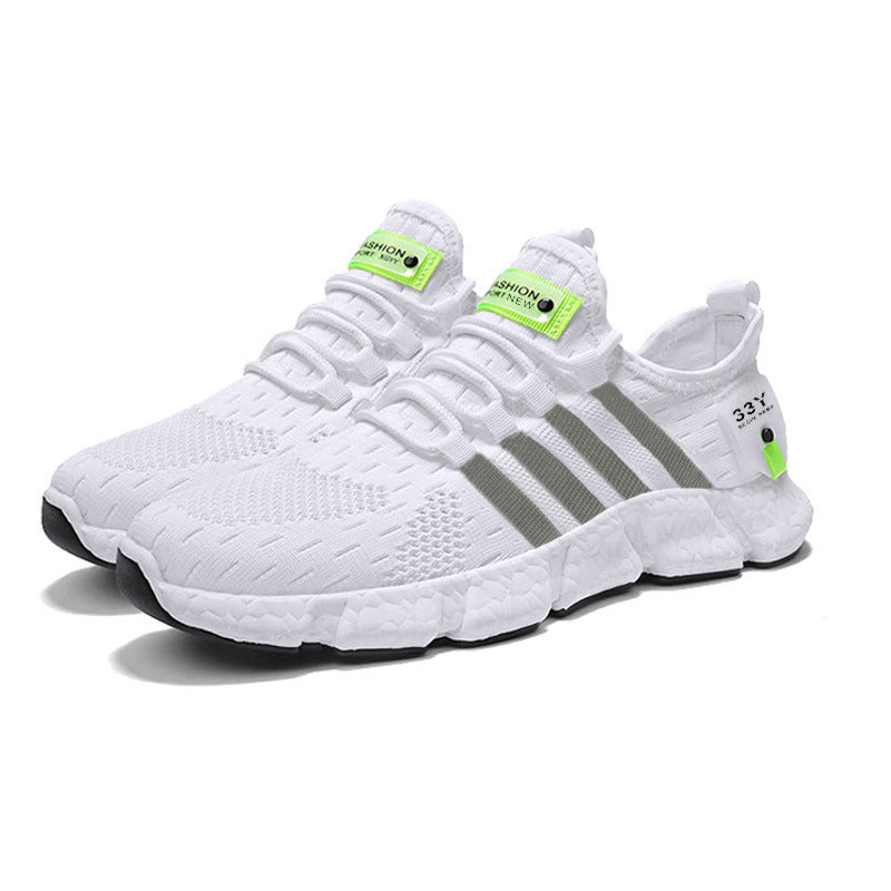 lying Weave Mens Running Shoes Lightweight Popcorn Sneakers Comfortable Walking Sports Shoes Keep Running Casual Shoes - Enfance-Heureuse