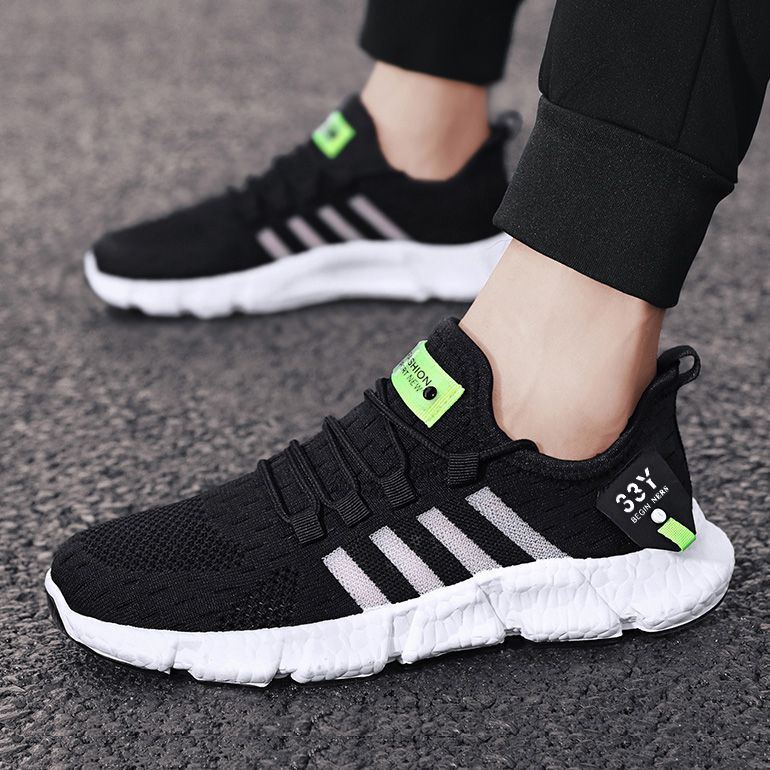 lying Weave Mens Running Shoes Lightweight Popcorn Sneakers Comfortable Walking Sports Shoes Keep Running Casual Shoes - Enfance-Heureuse