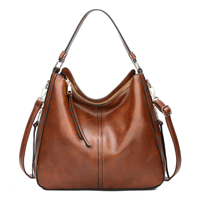 Hobos Zipper Bucket Bags With Adjustable Shoulder-strap Handbags Temperament High Capacity Messenger Shoulder Bag For Women - Enfance-Heureuse