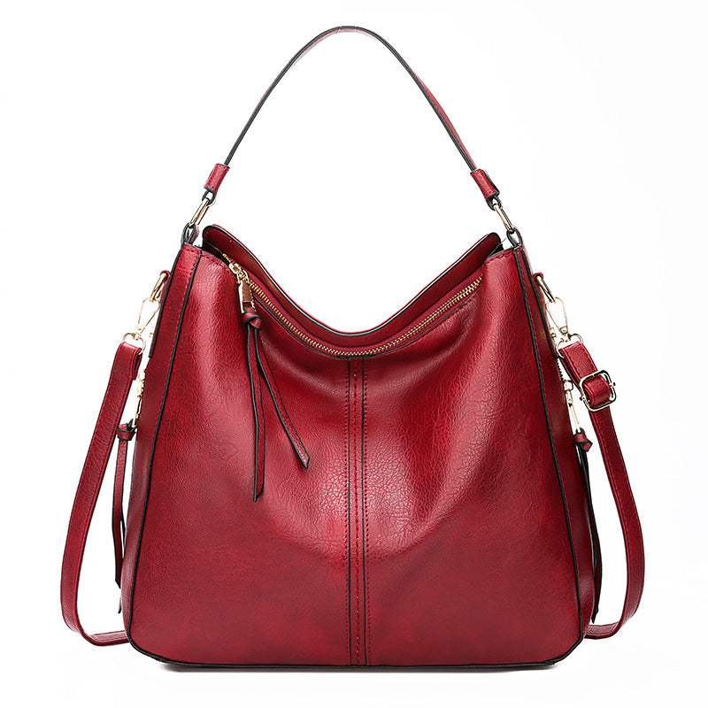Hobos Zipper Bucket Bags With Adjustable Shoulder-strap Handbags Temperament High Capacity Messenger Shoulder Bag For Women - Enfance-Heureuse