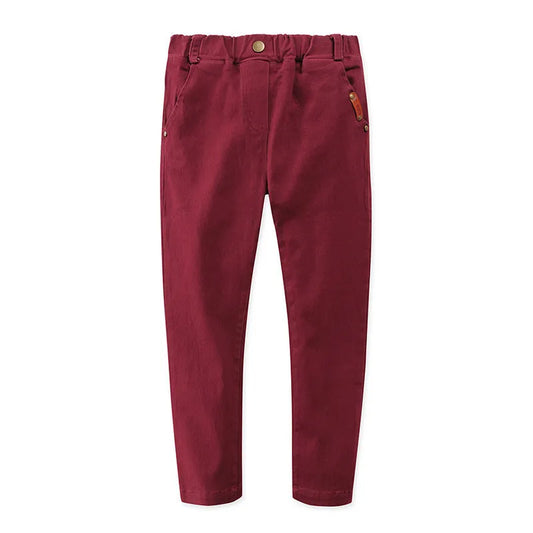 Children's Stretch Cotton Trousers Slim-Fit Middle-Aged Boys And Boys' Trousers - Enfance-Heureuse