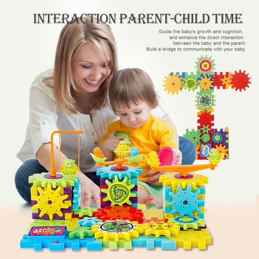 Électrique Engrenages 3D Modèle Kits de Construction En Plastique Blocs de Briques Jouets Éducatifs pour les Enfants - Enfance-Heureuse