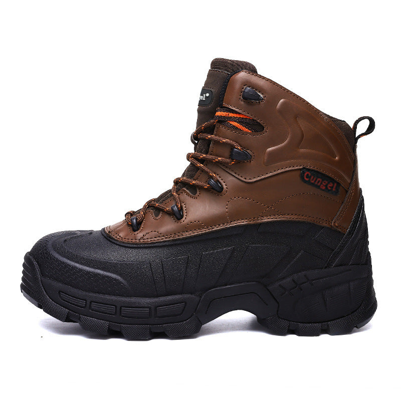 High-Top Wear-Resistant Steel-Soled Boots Mens Outdoor Desert Boots Tactical Boots Anti-Smashing Safety Boots - Enfance-Heureuse