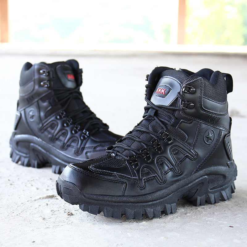 MARSON Men Military Boots Camouflage Non-Slip Combat Tactical Boots Male Breathable Outdoor Climbing Wear-Resisting Mens Shoes - Enfance-Heureuse