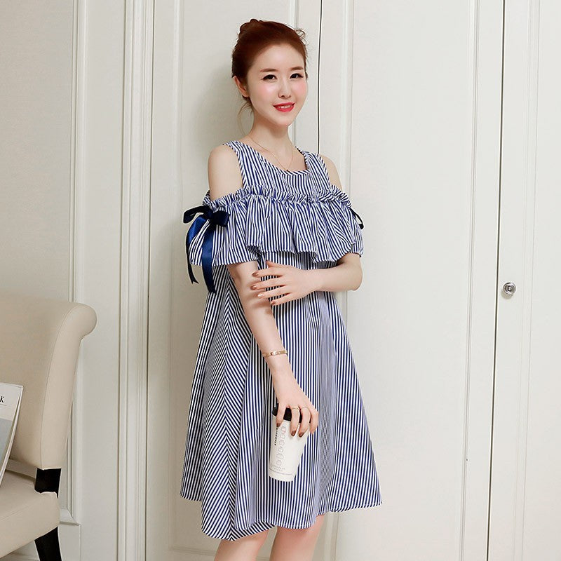 Maternity Dress Summer Dress Maternity Dress Maternity Skirt Maternity Top Maternity Suit Mid-Length Breastfeeding Dress - Enfance-Heureuse