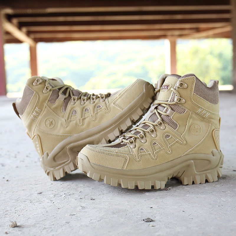 MARSON Men Military Boots Camouflage Non-Slip Combat Tactical Boots Male Breathable Outdoor Climbing Wear-Resisting Mens Shoes - Enfance-Heureuse