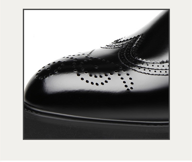 Leather Martin Boots Thick-soled British High-top Increase Leather Shoes - Enfance-Heureuse
