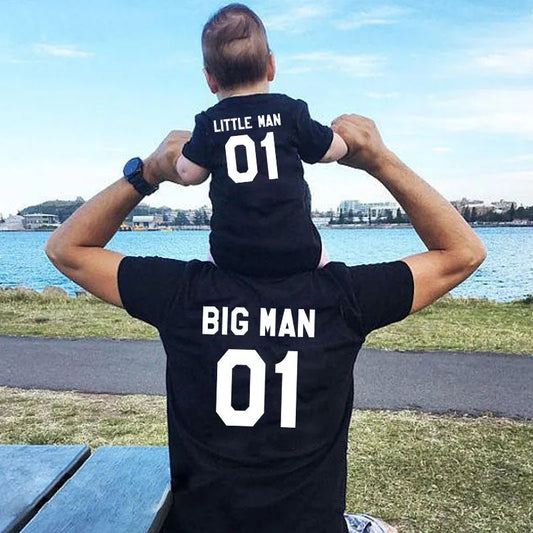 Parent-Child Father And Son Short-Sleeved T-Shirt Funny Hip-Hop Top - Enfance-Heureuse