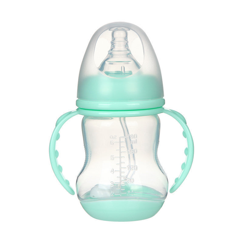 Wide Caliber PP Baby Bottle Anti-colic With Handle Straw Baby Feeding Bottle 180 240ML Optional Bulk - Enfance-Heureuse
