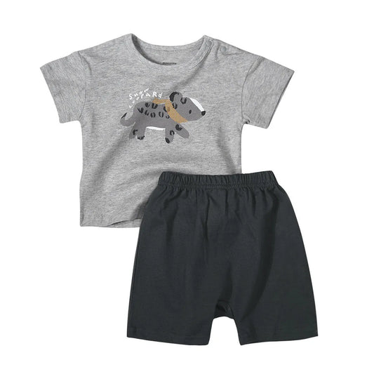 Western Style Bébé Coton à manches Courtes T-shirt Shorts Lâche Costume Pour Hommes Et Femmes - Enfance-Heureuse