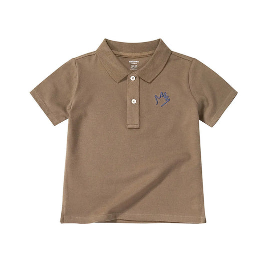 Comfortable And Breathable Top With Solid Color Lapel - Enfance-Heureuse