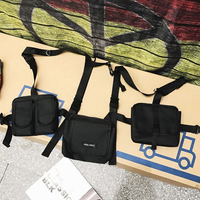 Men Tactical Shoulder Bag Men Tactical Waist Bag Boy Streetwear Functional Waist Packs Waistcoat Male Hip hop Chest Bags 030266 - Enfance-Heureuse