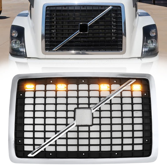 VOLVO, 2004-2017, VNL, Grille, US Version, Chrome Black, With Insect-proof Net, Revised - Enfance-Heureuse