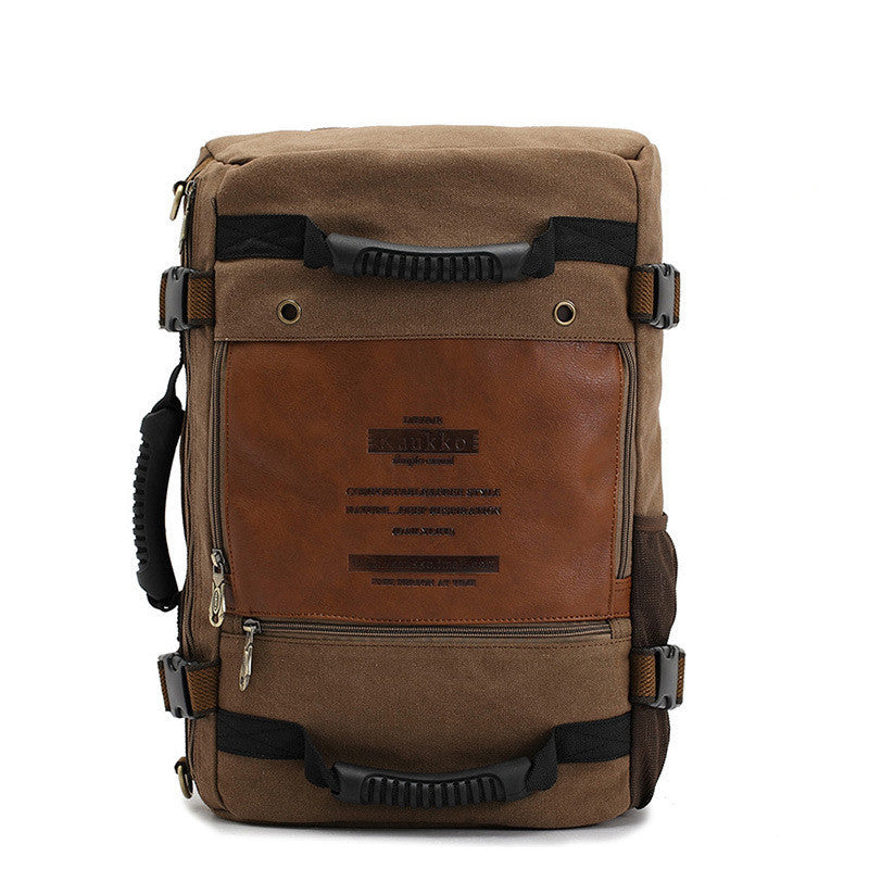 Men Canvas Backpack Huge Travel School Shoulder Computer Backpack Functional Versatile Bags Multifunctional Laptop Bag - Enfance-Heureuse