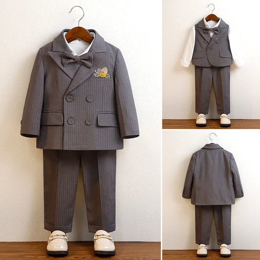 Boys' Spring And Autumn Suit Vest Set - Enfance-Heureuse