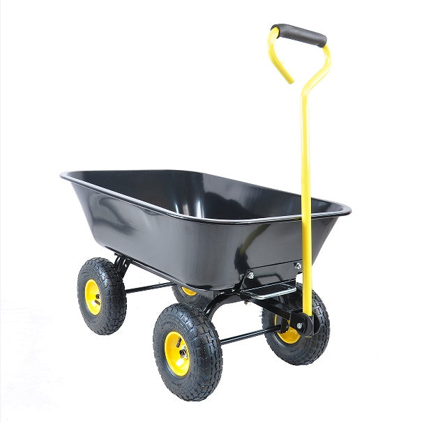 Folding Car Steel Frame Dump Truck 10 Inch Inflatable Tires Black - Enfance-Heureuse