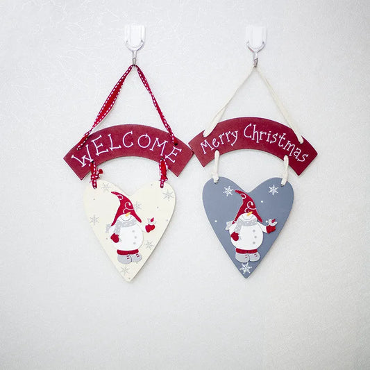 Christmas Wooden Decoration Creative Painted Tag - Enfance-Heureuse