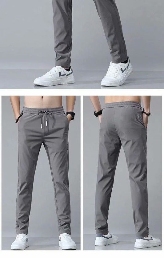 Drawstring Trousers Thin Casual Pants Korean Version Loose Straight Sweatpants Mens Clothing - Enfance-Heureuse