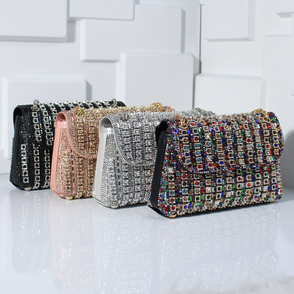 Fashion Crossbody Dinner Bag Diamond-embedded Hand Carrying - Enfance-Heureuse