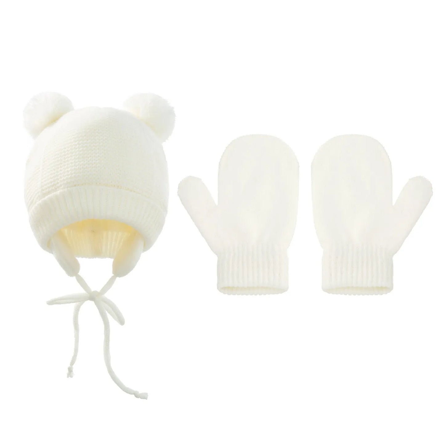 Children's Braid Hat Gloves Warm Ear Protection Children's Knitted Hat - Enfance-Heureuse