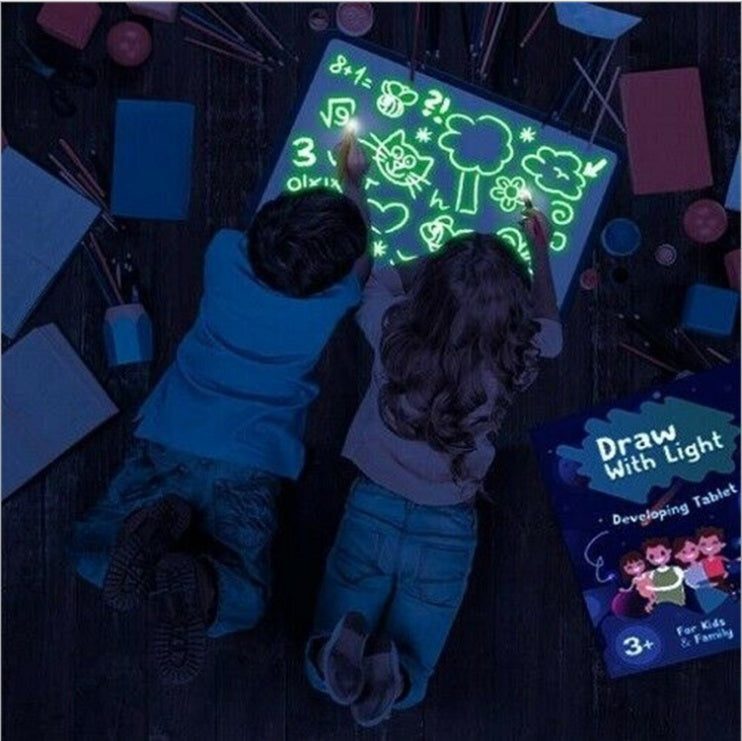 Educational Toy Drawing Pad 3D Magic 8 Light Effects Puzzle Board Sketchpad - Enfance-Heureuse