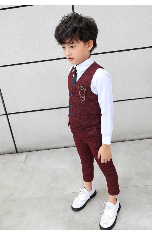 Boys Autumn Clothing Two-piece Vest Set - Enfance-Heureuse