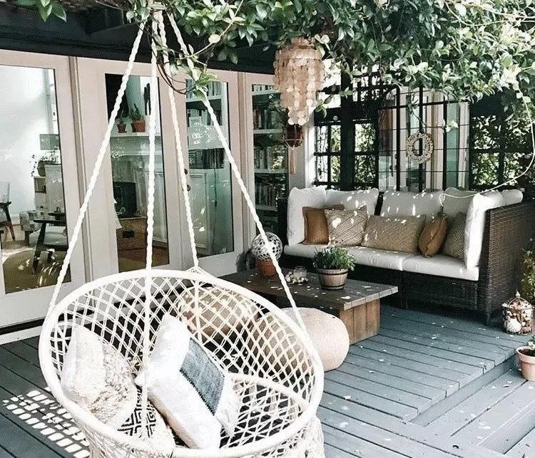 Nordic Style Round Hammock Outdoor Indoor Dormitory Bedroom Hanging Chair For Child Adult Swinging Single Safety Hammock - Enfance-Heureuse