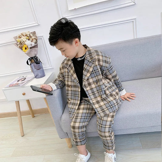 Small, medium and big kids plaid jacket - Enfance-Heureuse