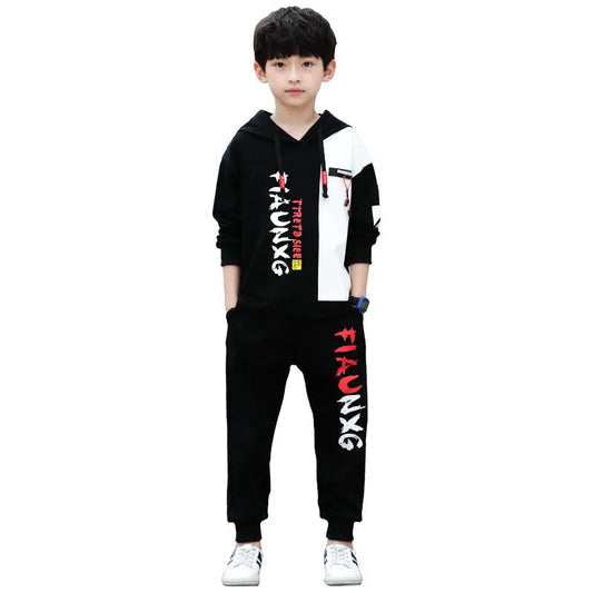 Children's Boys Spring And Autumn Clothes Foreign Style Sports Two-Piece Suit - Enfance-Heureuse