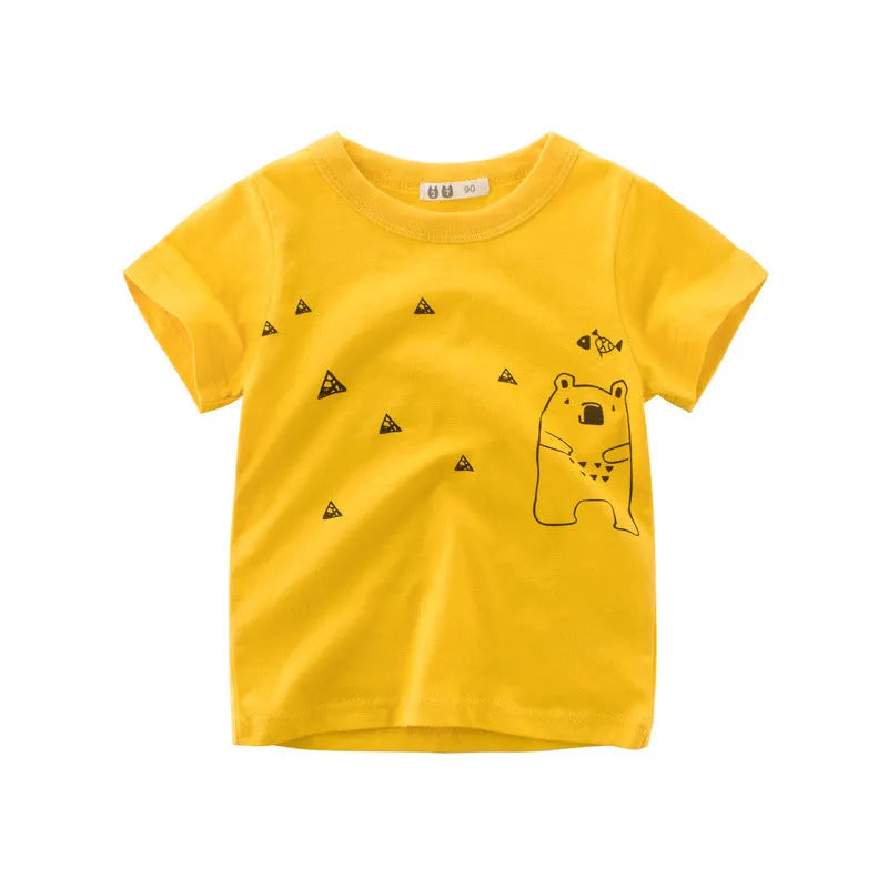 Children's Short Sleeve T Shirt Cartoon Baby Top - Enfance-Heureuse