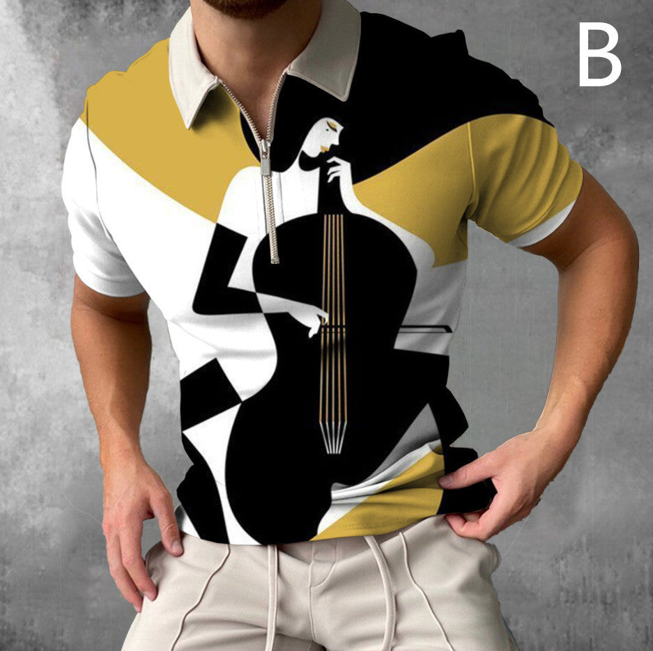 Shirts For Men Face Art Print Short Sleeve Tshirts Streetwear Mens - Enfance-Heureuse