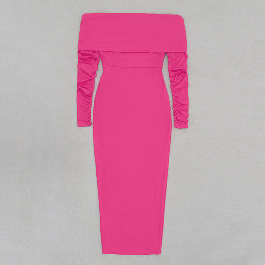 Slim And Wrinkled Long Gentle Style Dress - Enfance-Heureuse