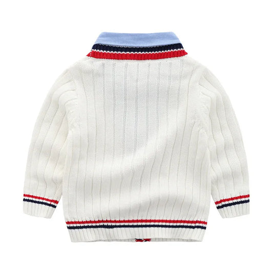 Baby fake two-piece sweater boy knitting - Enfance-Heureuse