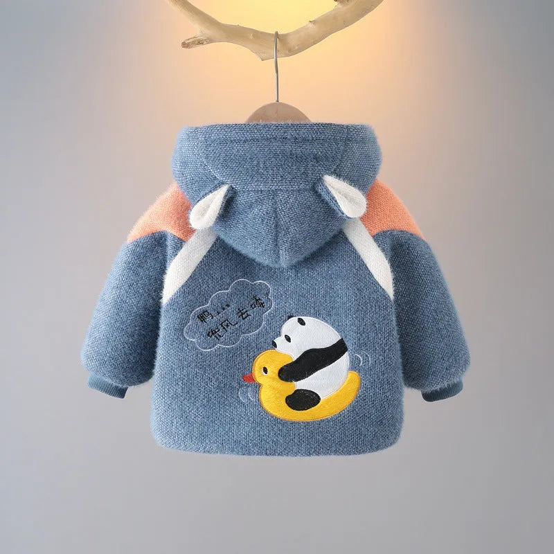 Children's Warm Winter Mink Velvet Plus Velvet Padded Jacket - Enfance-Heureuse