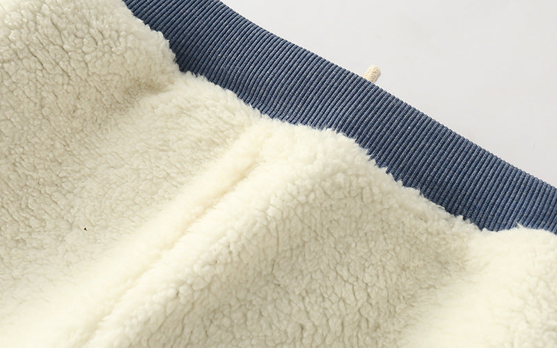 Lamb velvet padded sweatpants - Enfance-Heureuse