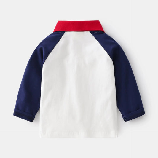 Mode Casual Revers Printemps Garçons T-shirt de Bande Dessinée Impression - Enfance-Heureuse