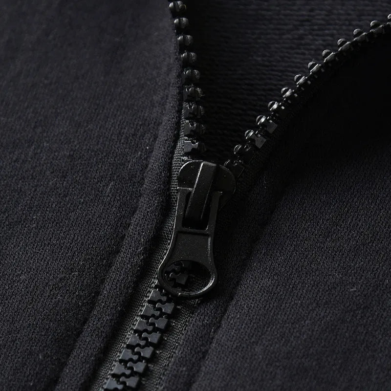 CUHK Enfants À Manches Longues Imprimé Fermeture Éclair Chemise Casual Pantalon De Sport Mis Noir Deux-Pièce Ensemble - Enfance-Heureuse