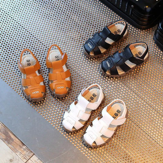 Sandales pour enfants, couture pour garçons, sandales à semelle souple simples, chaussures de plage pour filles - Enfance-Heureuse